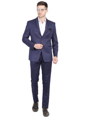 navy blue solid tuxedos suit - 17789954 - Standard Image - 4