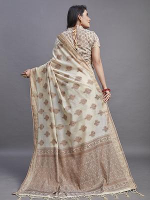 cream cotton daily wear saree - 17790072 - Standard Image - 2