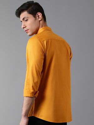 mustard solid casual shirt - 17790093 - Standard Image - 3