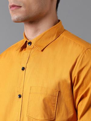 mustard solid casual shirt - 17790093 - Standard Image - 5