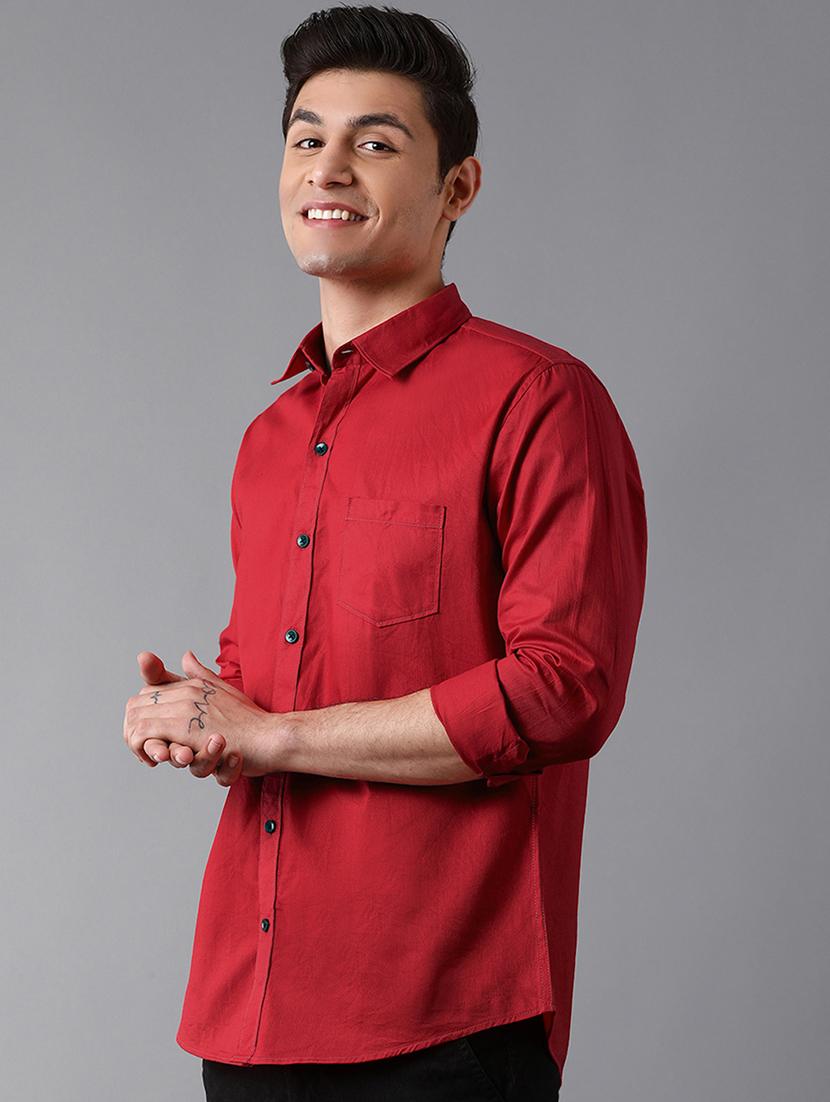 maroon solid casual shirt - 17790095 - Zoom Image - 2