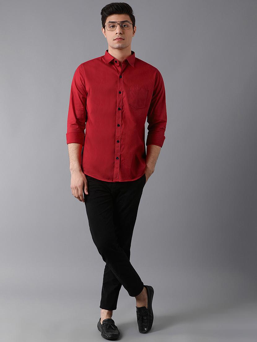 maroon solid casual shirt - 17790095 - Zoom Image - 4