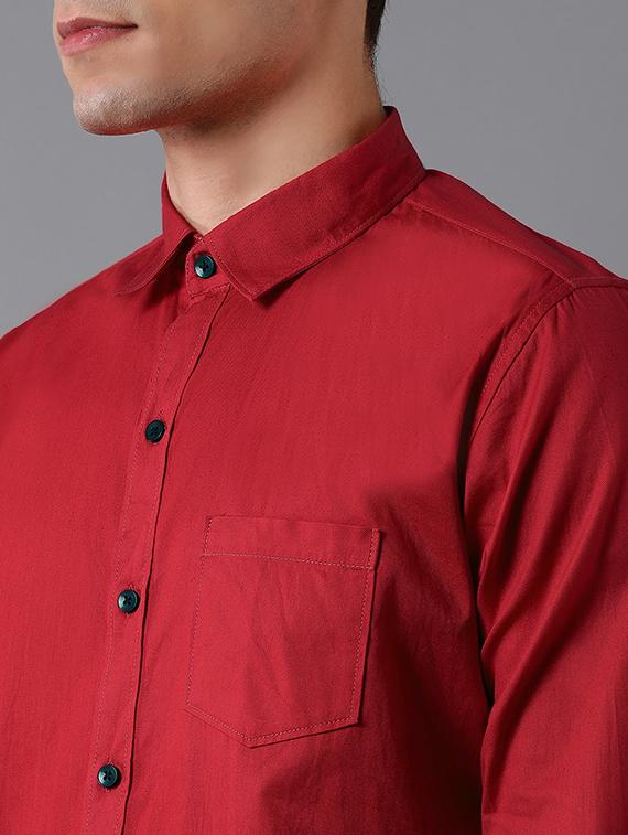 maroon solid casual shirt - 17790095 - Zoom Image - 5