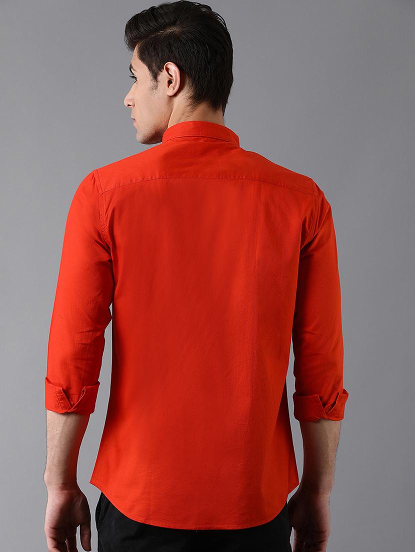 orange solid casual shirt - 17790097 - Zoom Image - 3