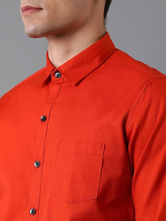 orange solid casual shirt - 17790097 - Zoom Image - 5