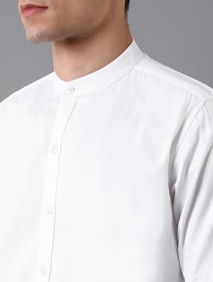 white solid casual shirt - 17790108 - Standard Image - 4