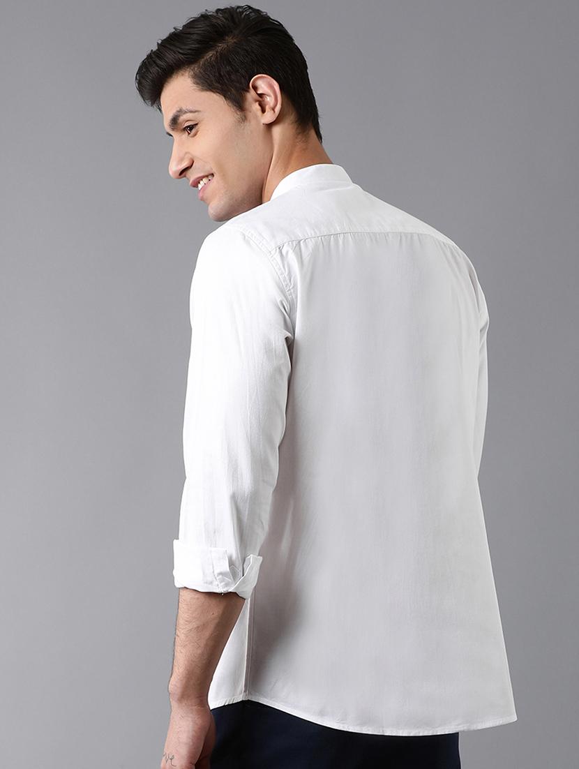 white solid casual shirt - 17790108 - Zoom Image - 3