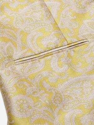 off white solid kurta pyjama set with olive printed nehru jacket - 17790469 - Standard Image - 5