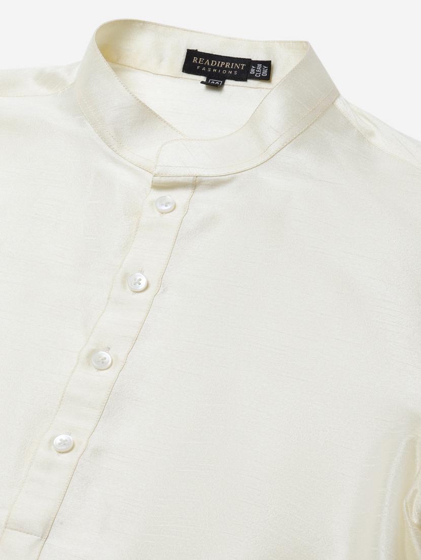 off white solid kurta pyjama set with olive printed nehru jacket - 17790469 - Zoom Image - 6