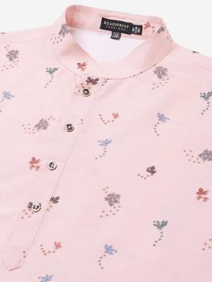 pink printed kurta pyjama set with printed nehru jacket - 17790485 - Standard Image - 6