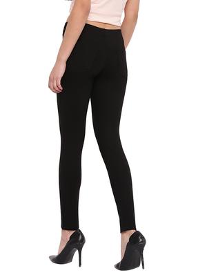 black cotton blend jeggings - 17790567 - Standard Image - 3