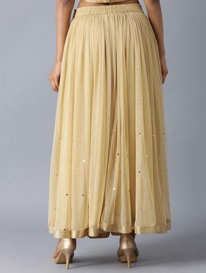 gold flared skirt - 17791062 - Standard Image - 4