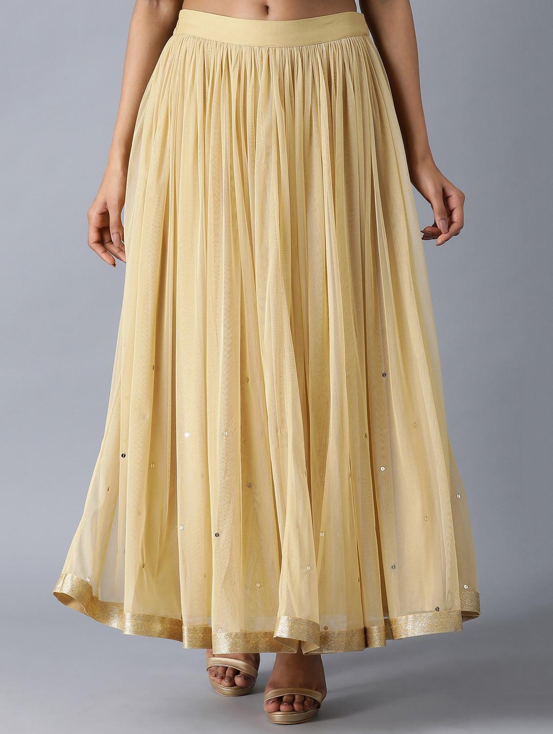 gold flared skirt - 17791062 - Zoom Image - 1