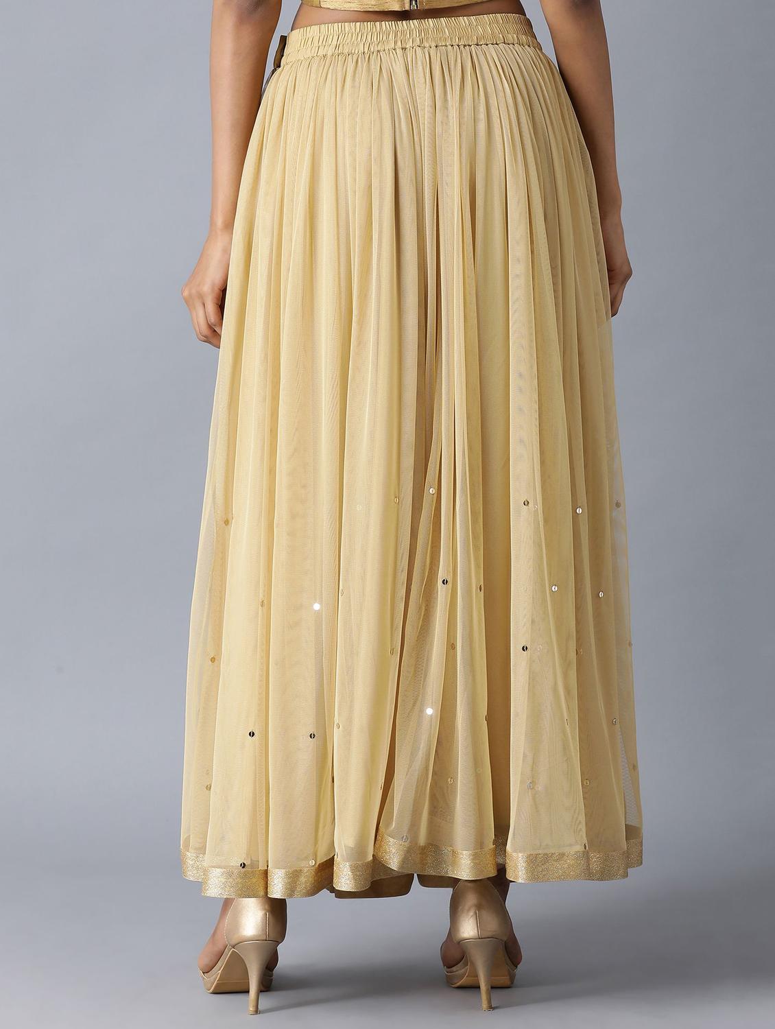 gold flared skirt - 17791062 - Zoom Image - 4