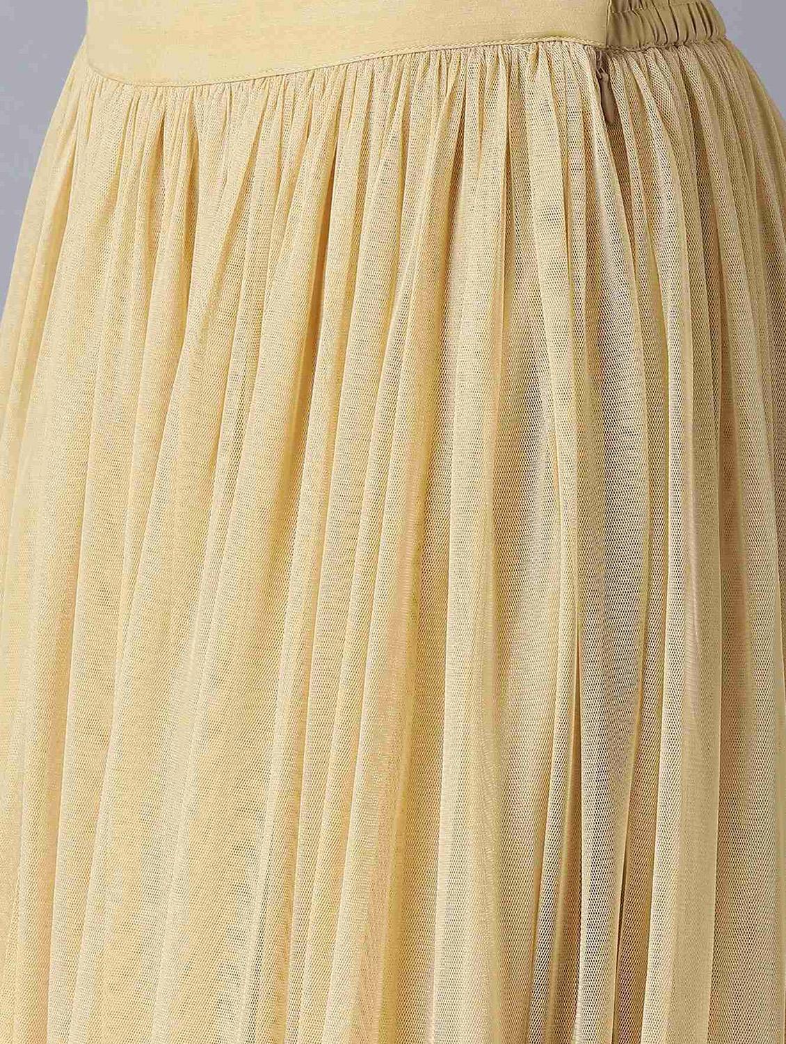 gold flared skirt - 17791062 - Zoom Image - 6