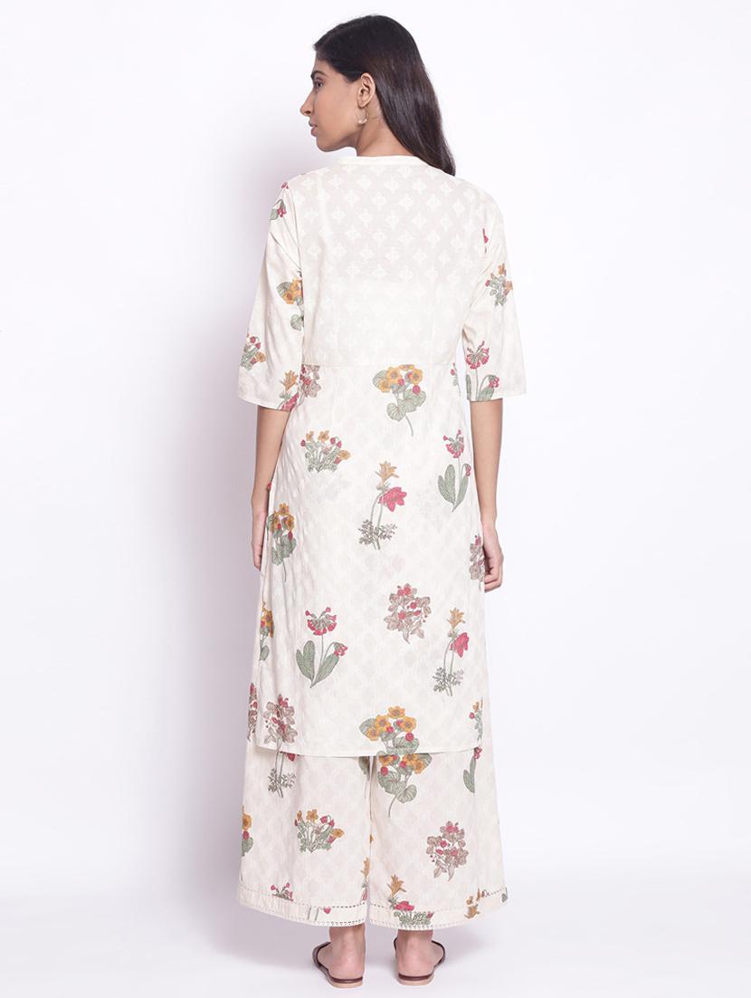 floral straight kurta - 17791135 - Zoom Image - 3