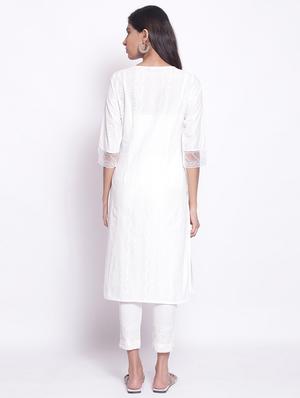 printed straight kurta - 17791140 - Standard Image - 3