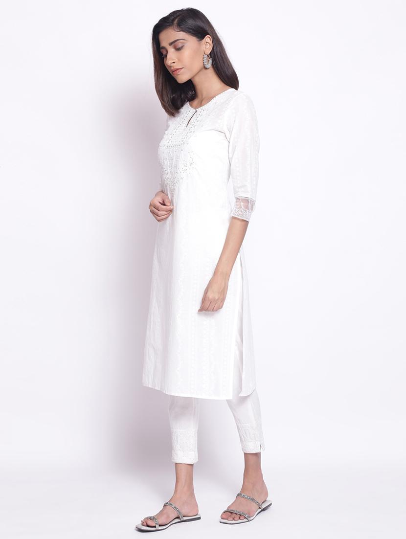 printed straight kurta - 17791140 - Zoom Image - 2