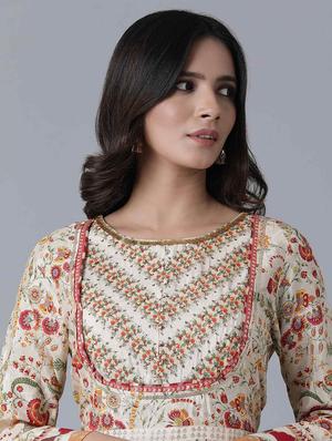 embroidered flared ethnic dress - 17791182 - Standard Image - 4