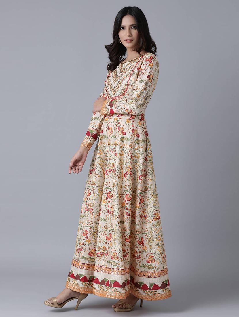 embroidered flared ethnic dress - 17791182 - Zoom Image - 2