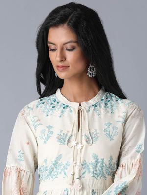 printed tiered flared ethnic dress - 17791190 - Standard Image - 4