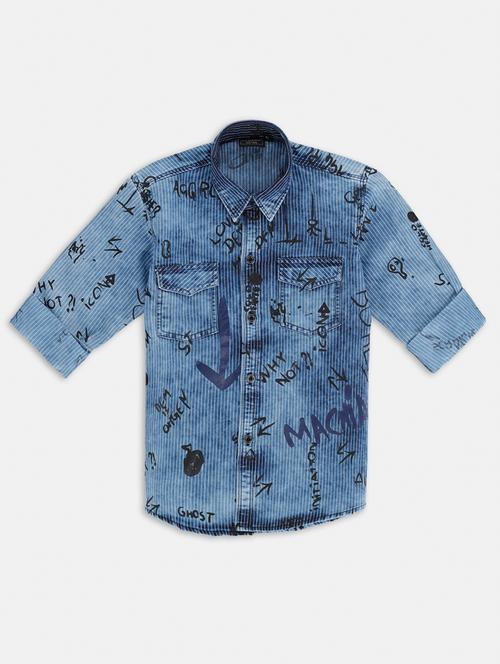 blue printed shirt - 17791947 - Standard Image - 1
