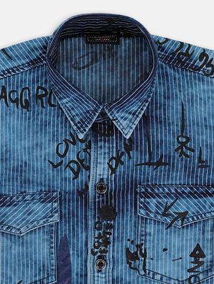 blue printed shirt - 17791947 - Standard Image - 3