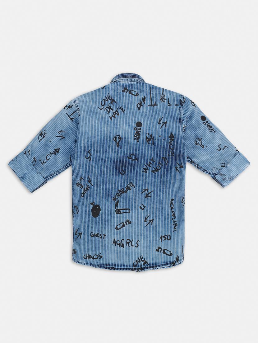 blue printed shirt - 17791947 - Zoom Image - 2