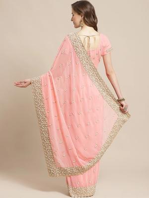 pastel embroidered saree with blouse - 17792062 - Standard Image - 2