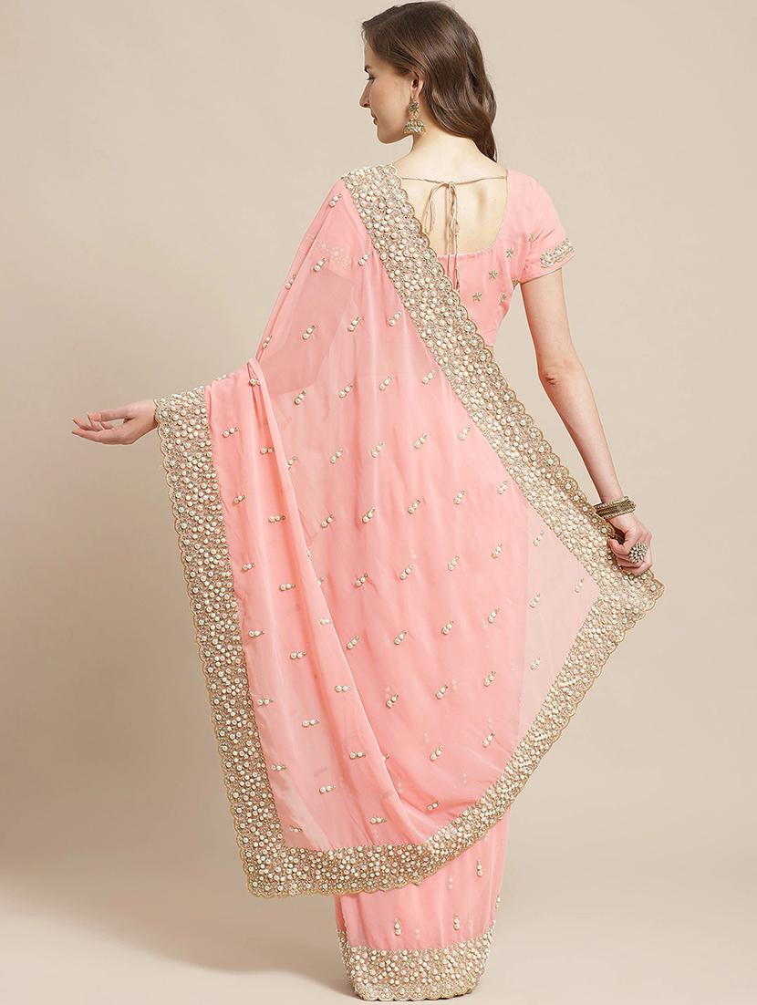pastel embroidered saree with blouse - 17792062 - Zoom Image - 2