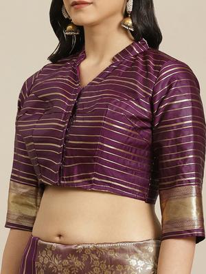 self design woven saree with blouse - 17792078 - Standard Image - 3