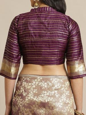 self design woven saree with blouse - 17792078 - Standard Image - 4