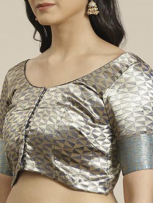 self design woven saree with blouse - 17792110 - Standard Image - 3
