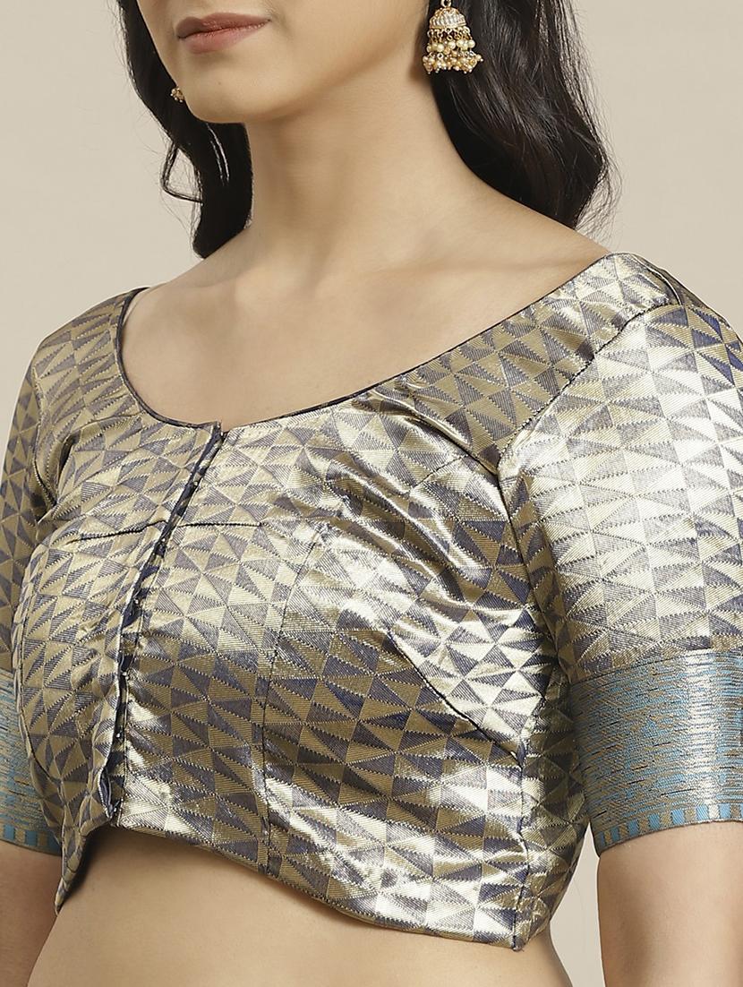 self design woven saree with blouse - 17792110 - Zoom Image - 3