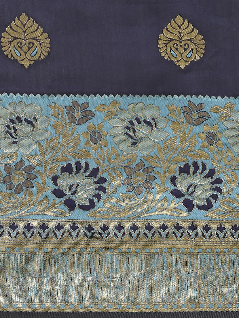 self design woven saree with blouse - 17792110 - Zoom Image - 6