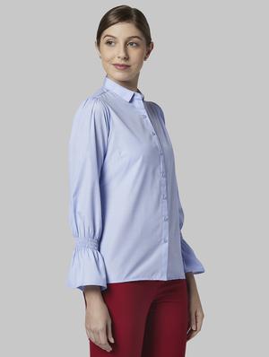 bell sleeved solid shirt - 17793102 - Standard Image - 2