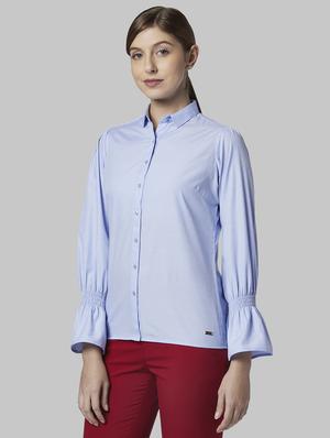 bell sleeved solid shirt - 17793102 - Standard Image - 3