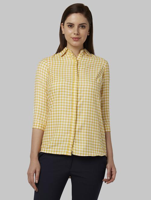 yellow checkered shirt - 17793115 - Standard Image - 1