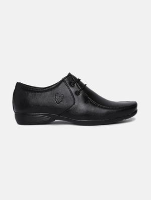 black synthetic & mesh laceup derbies - 17793502 - Standard Image - 2