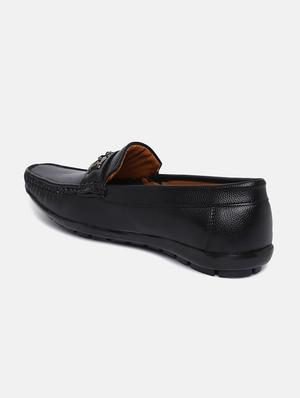 black synthetic slip on loafers - 17793552 - Standard Image - 3