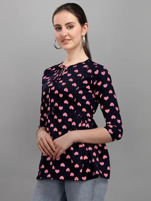 tie up neck printed top - 17793635 - Standard Image - 3