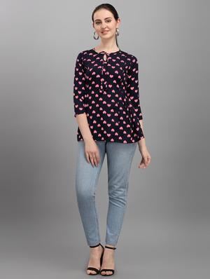 tie up neck printed top - 17793635 - Standard Image - 5