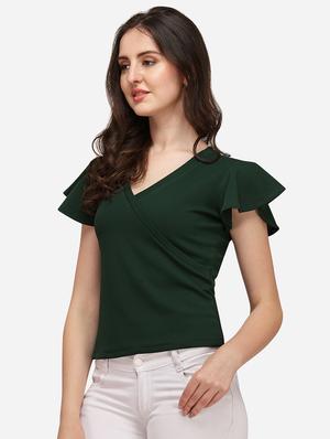 overlap neck solid top - 17793651 - Standard Image - 2