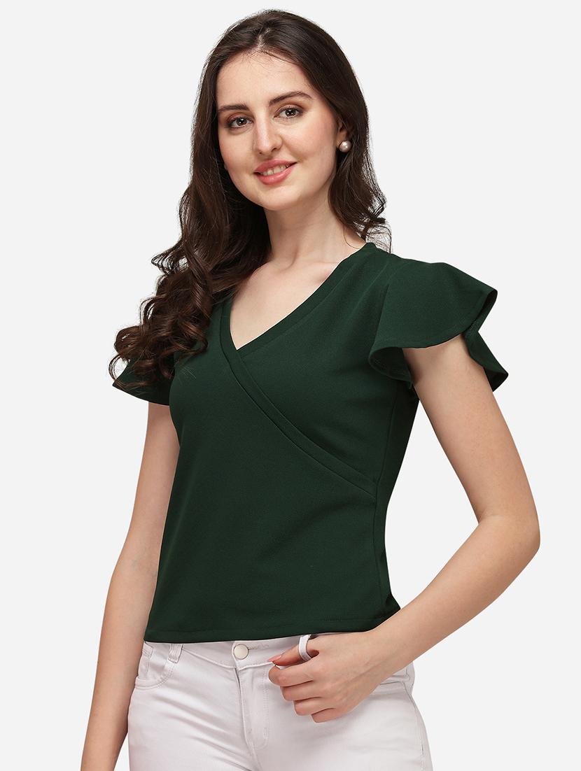 overlap neck solid top - 17793651 - Zoom Image - 1