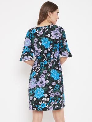 bell sleeved floral a-line dress - 17793808 - Standard Image - 3
