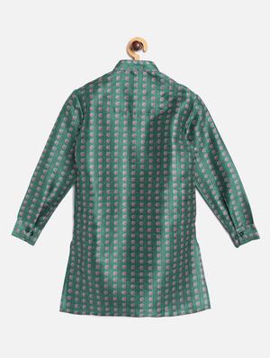 green printed kurta pajama set - 17793947 - Standard Image - 3