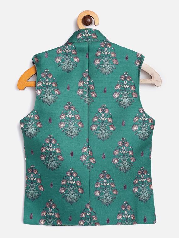 green printed kurta pajama set - 17793947 - Zoom Image - 4