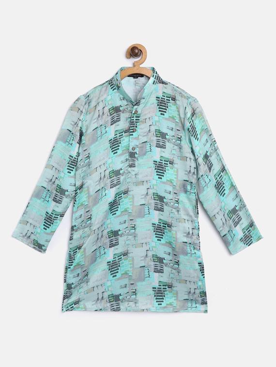 blue printed kurta pajama set - 17793948 - Zoom Image - 3
