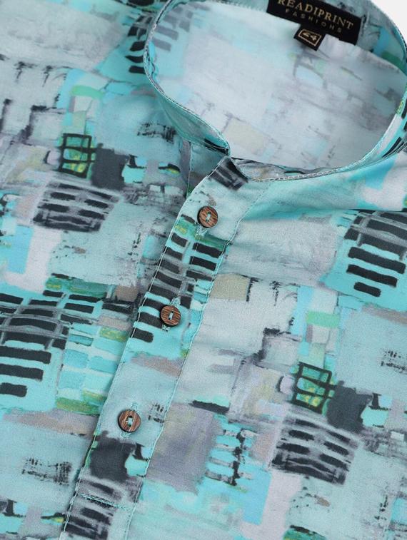 blue printed kurta pajama set - 17793948 - Zoom Image - 6