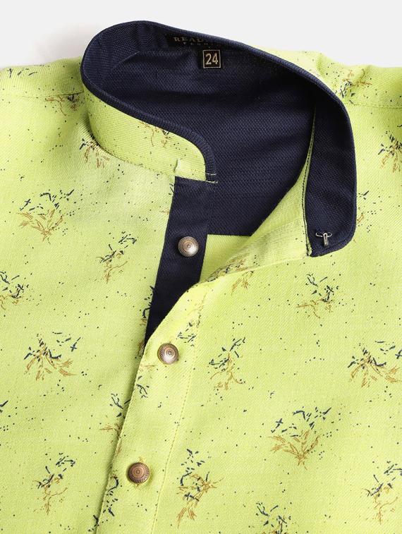 green printed kurta pajama set - 17793954 - Zoom Image - 4